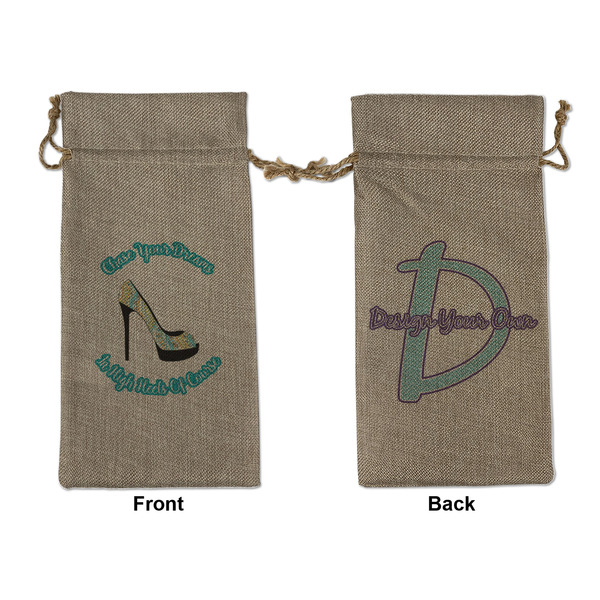 Custom High Heels Large Burlap Gift Bag - Front & Back