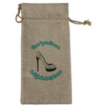 High Heels Large Burlap Gift Bag - Front