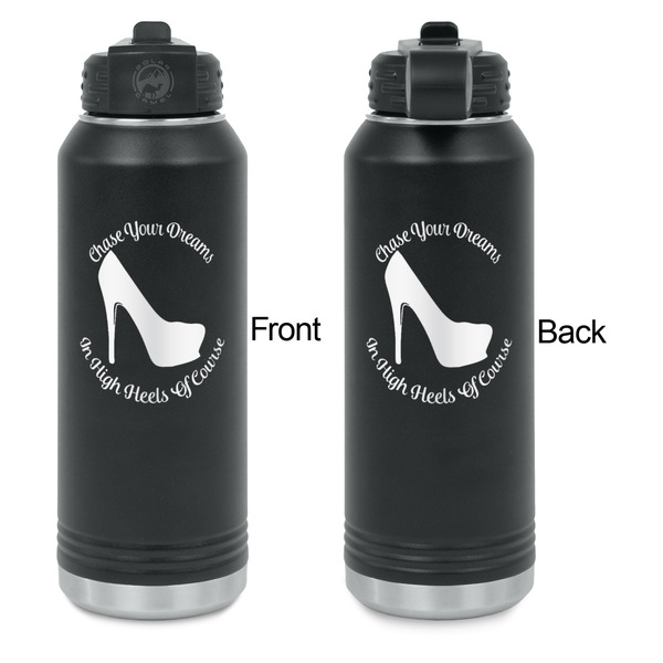 High Heels Laser Engraved Water Bottles - Front & Back Engraving - Front & Back View