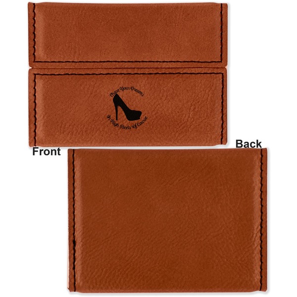 High Heels Leather Business Card Holder Front Back Single Sided - Apvl