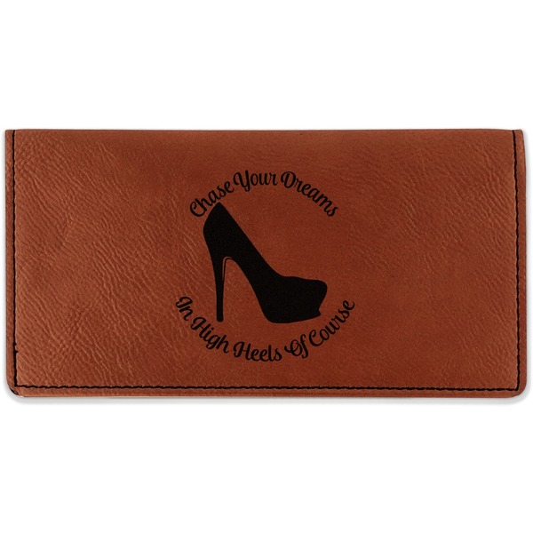 Custom High Heels Leatherette Checkbook Holder - Single Sided