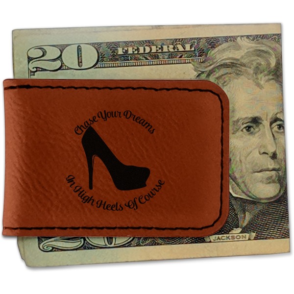 Custom High Heels Leatherette Magnetic Money Clip - Double Sided