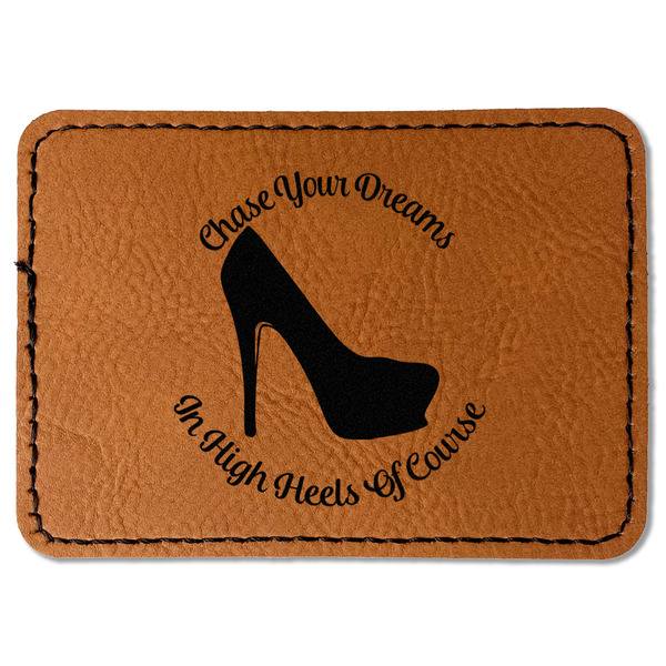 Custom High Heels Faux Leather Iron On Patch - Rectangle