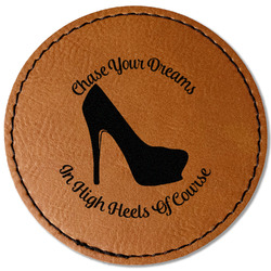 High Heels Faux Leather Iron On Patch - Round