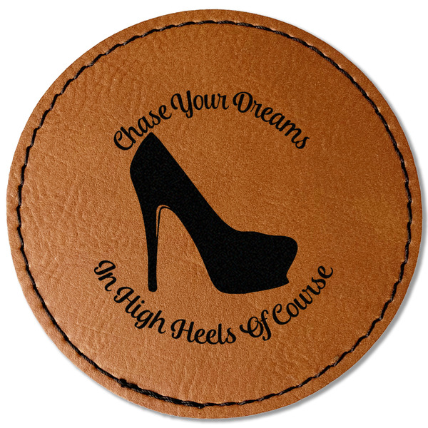 Custom High Heels Faux Leather Iron On Patch - Round