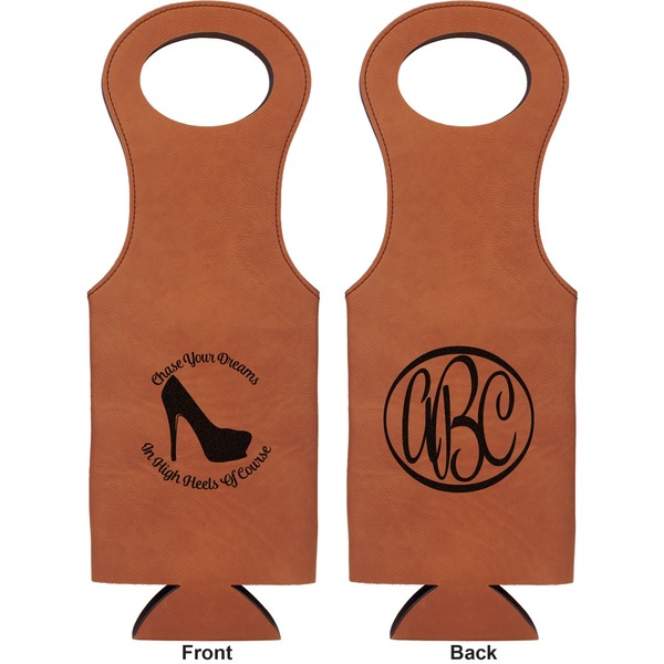 High Heels Leatherette Wine Tote Double Sided - Front and Back