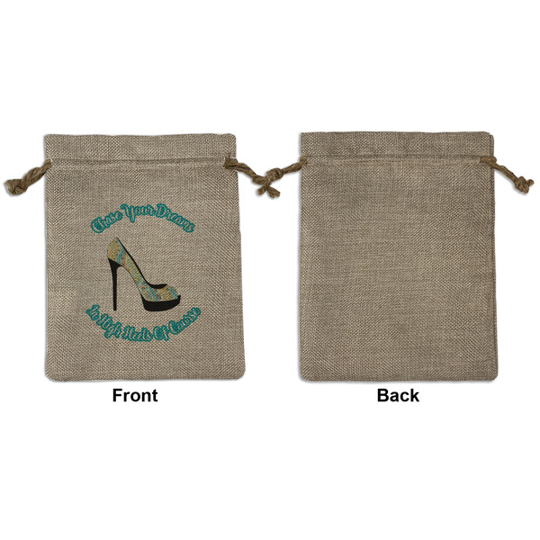 High Heels Medium Burlap Gift Bag - Front Approval