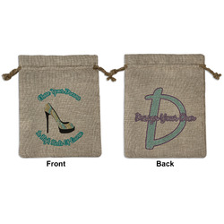 High Heels Medium Burlap Gift Bag - Front & Back
