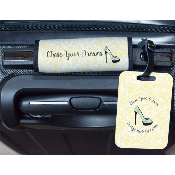 High Heels Metal Luggage Tag & Handle Wrap - In Context