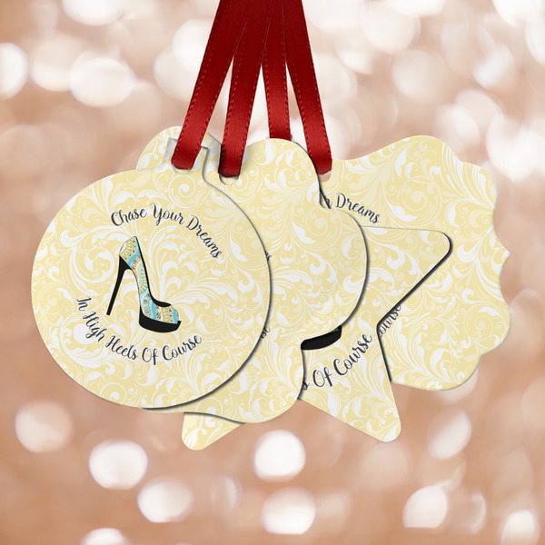 Custom High Heels Metal Ornaments - Double Sided