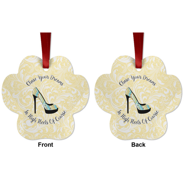 High Heels Metal Paw Ornament - Front and Back
