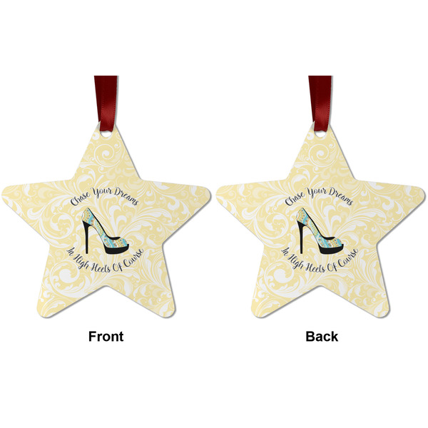 High Heels Metal Star Ornament - Front and Back