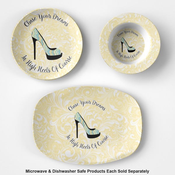 High Heels Microwave & Dishwasher Safe CP Plastic Dishware - Group