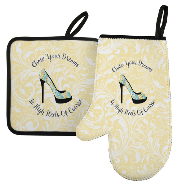 Custom High Heels Left Oven Mitt & Pot Holder Set