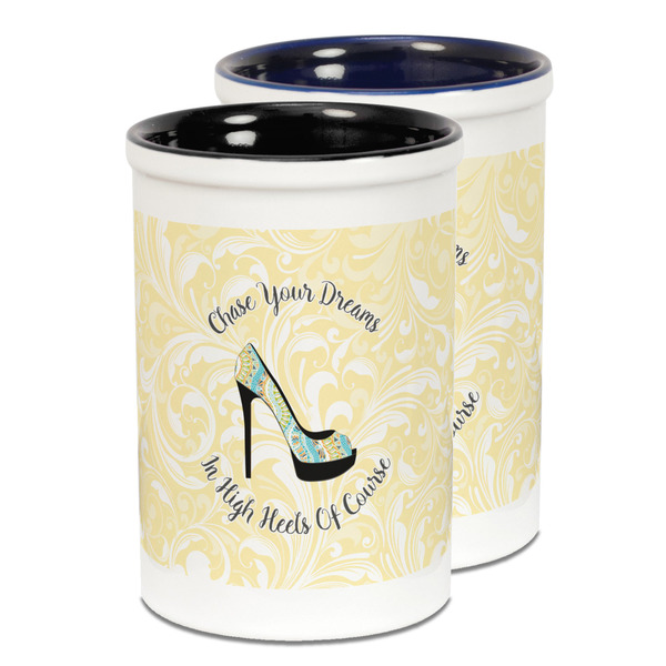 Custom High Heels Ceramic Pencil Holder - Large