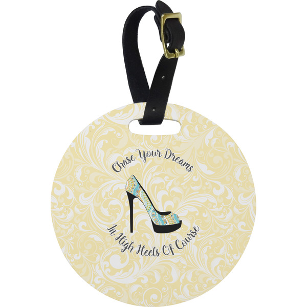 Custom High Heels Plastic Luggage Tag - Round