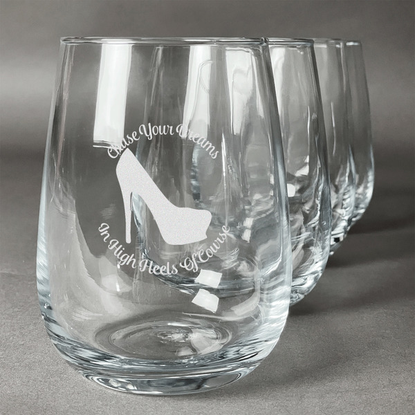 Custom High Heels Stemless Wine Glasses (Set of 4)