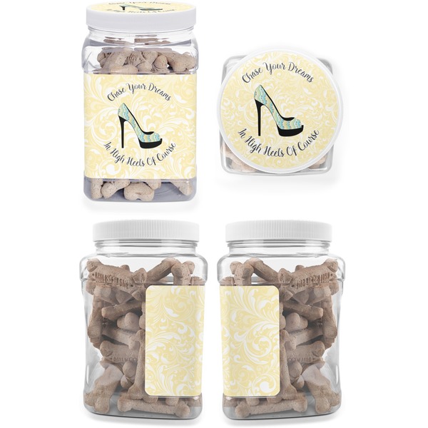 High Heels Pet Treat Jar - Multiple Angles