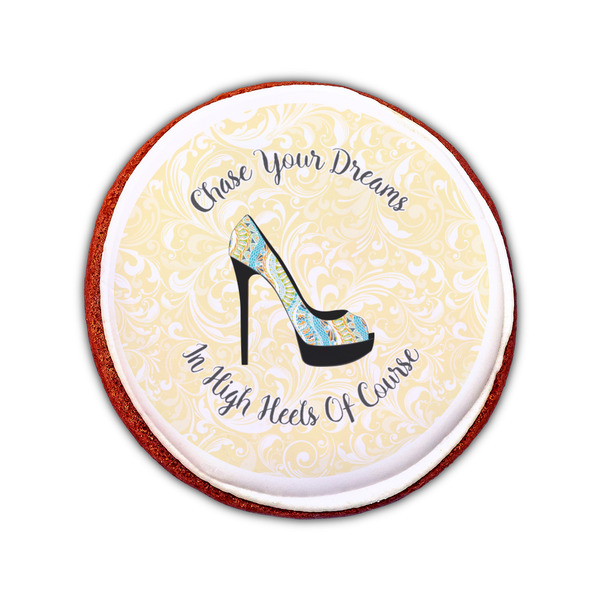 High Heels Printed Icing Circle - Small - On Cookie