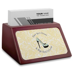 High Heels Red Mahogany Business Card Holder