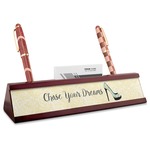 High Heels Red Mahogany Nameplate with Business Card Holder