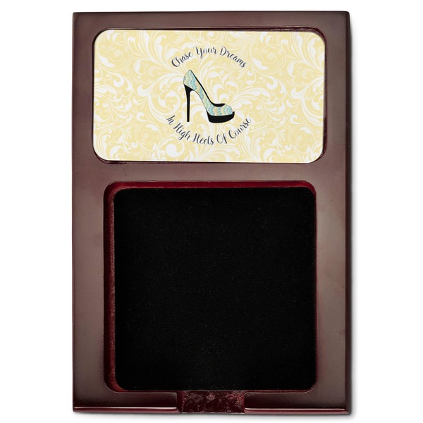 High Heels Red Mahogany Sticky Note Holder - Flat