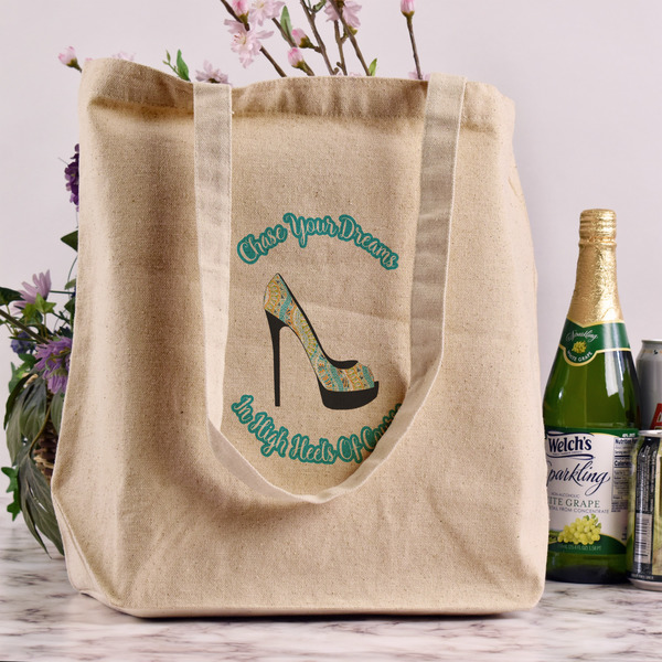 High Heels Reusable Cotton Grocery Bag - In Context