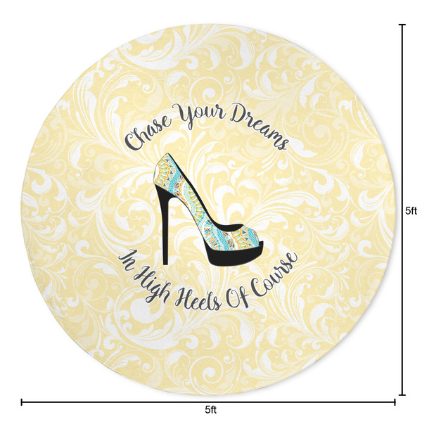 High Heels Round Area Rug - Size