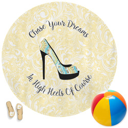 High Heels Round Beach Towel