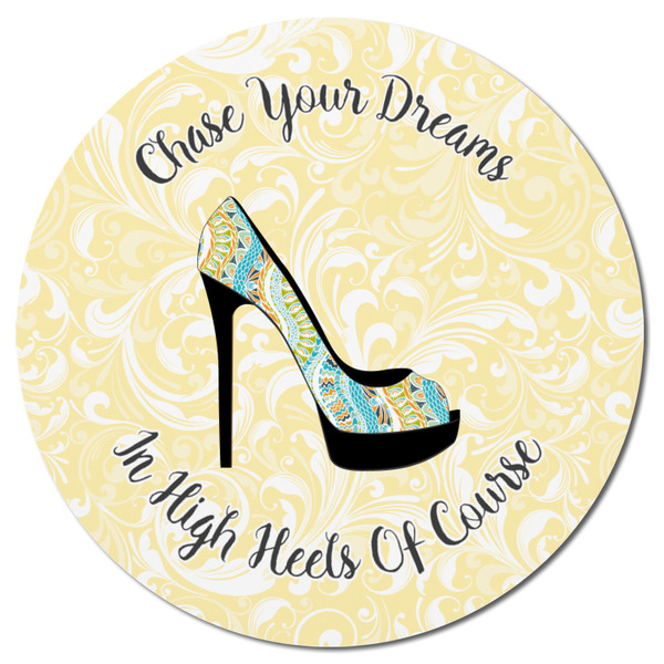 High Heels Round Fridge Magnet - FRONT