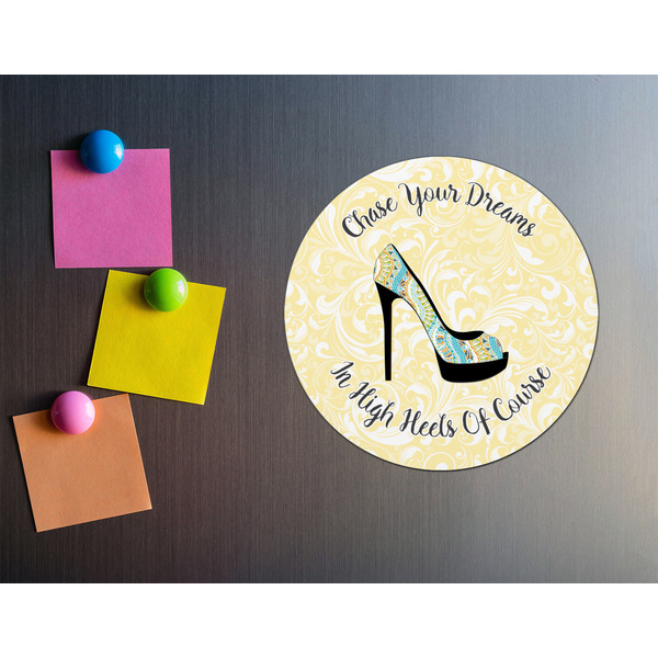 High Heels Round Fridge Magnet - LIFESTYLE