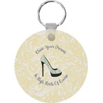 High Heels Round Plastic Keychain