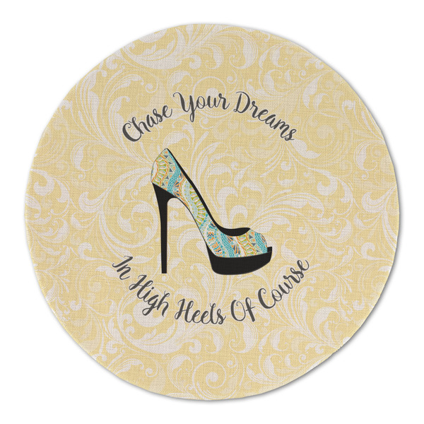 High Heels Round Linen Placemats - FRONT (Double Sided)