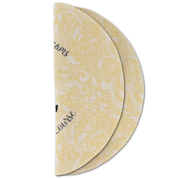 High Heels Round Linen Placemats - HALF FOLDED (double sided)