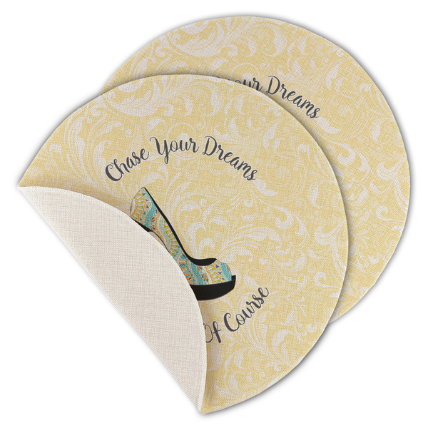 Custom High Heels Round Linen Placemat - Single Sided - Set of 4