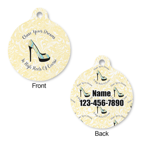 High Heels Round Pet Tag - Front & Back