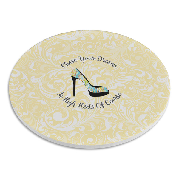 High Heels Round Stone Trivet - Angle View