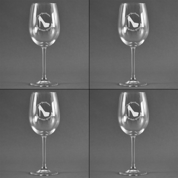 High Heels Set of Four Personalized Wineglasses (Approval)