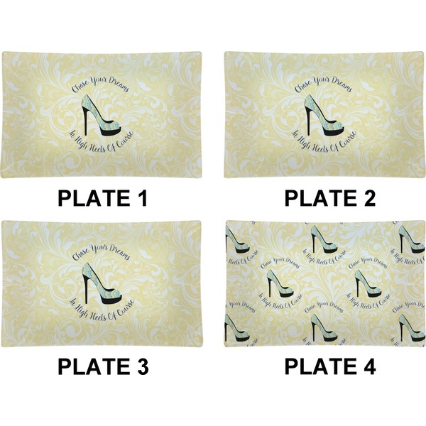 High Heels Set of Rectangular Dinner Plates (Approval)