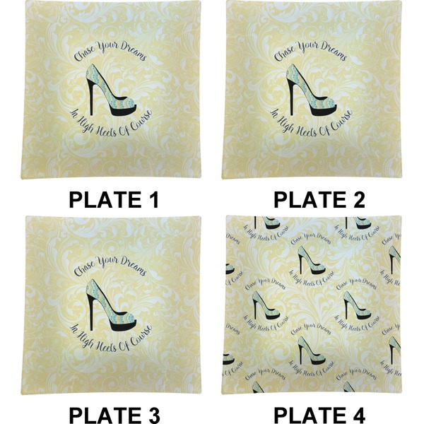 High Heels Set of Square Dinner Plates (Approval)