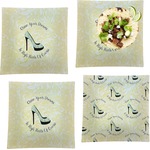 High Heels Set of 4 Glass Square Lunch / Dinner Plate 9.5"