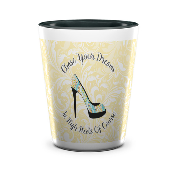 Custom High Heels Ceramic Shot Glass - 1.5 oz - Two Tone - Set of 4