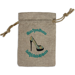 High Heels Small Burlap Gift Bag - Front