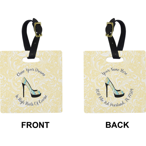 High Heels Square Luggage Tag (Front + Back)
