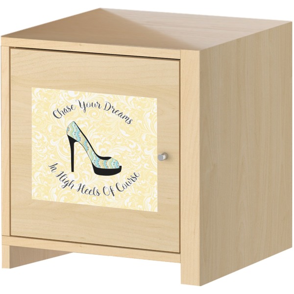 High Heels Square Wall Decal on Wooden Cabinet