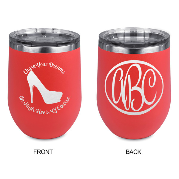 High Heels Stainless Wine Tumblers - Coral - Double Sided - Approval