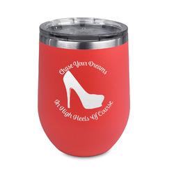 High Heels Stemless Stainless Steel Wine Tumbler - Coral - Single Sided