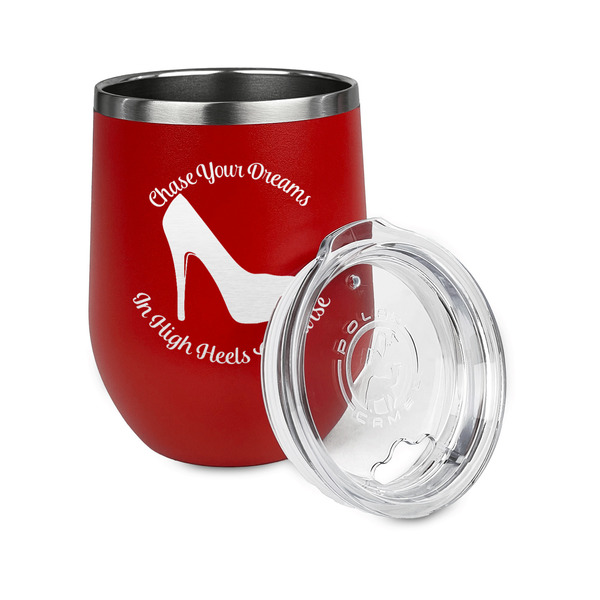 High Heels Stainless Wine Tumblers - Red - Single Sided - Alt View