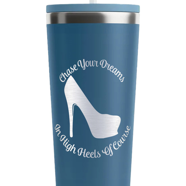 High Heels Steel Blue RTIC Everyday Tumbler - 28 oz. - Close Up