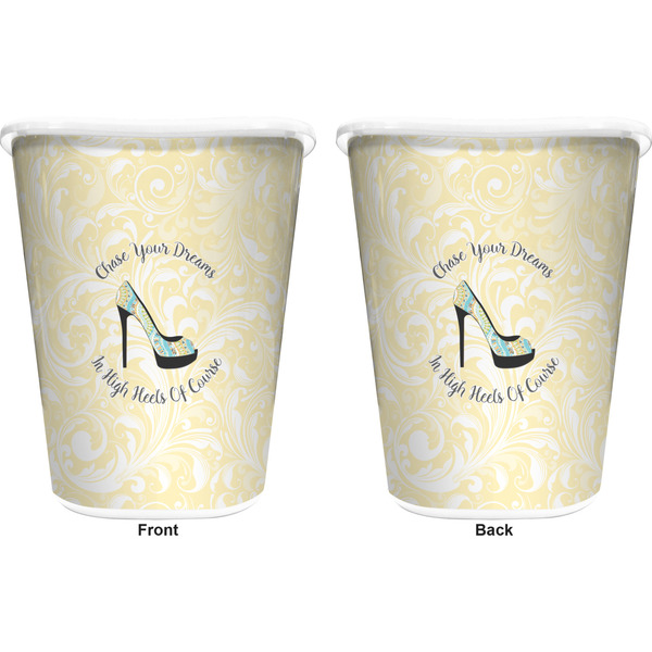 High Heels Trash Can White - Front and Back - Apvl